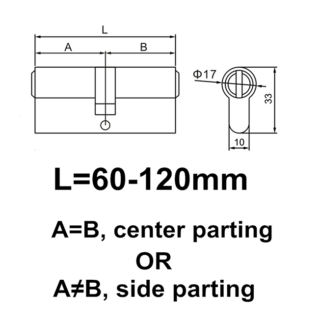 EN1303 IFT Cilindro de latón de perfil europeo ignífugo de doble apertura de alta calidad para puerta cortafuego